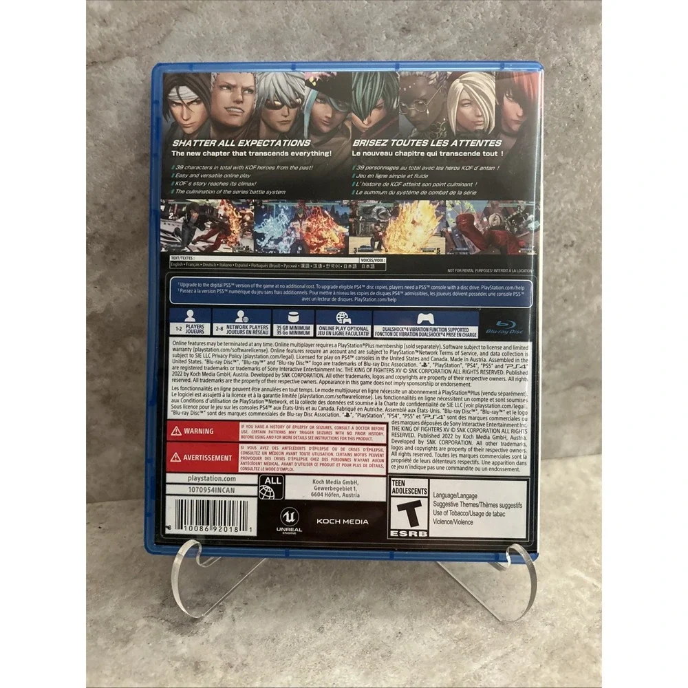 The King of Fighters XV PS4 KOF 15 PlayStation 4 Fighting Game VG